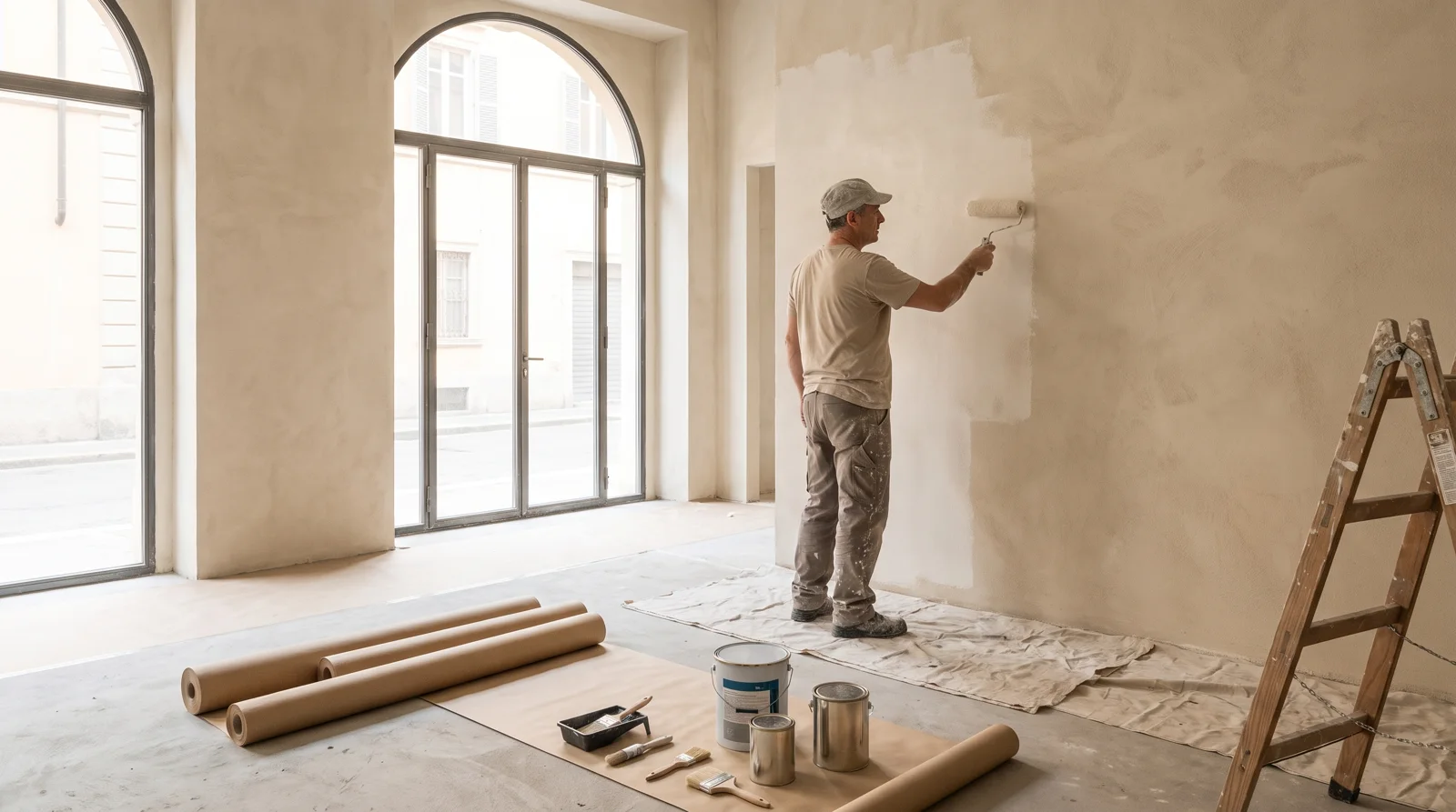 Professionisti al lavoro: tinteggiatura